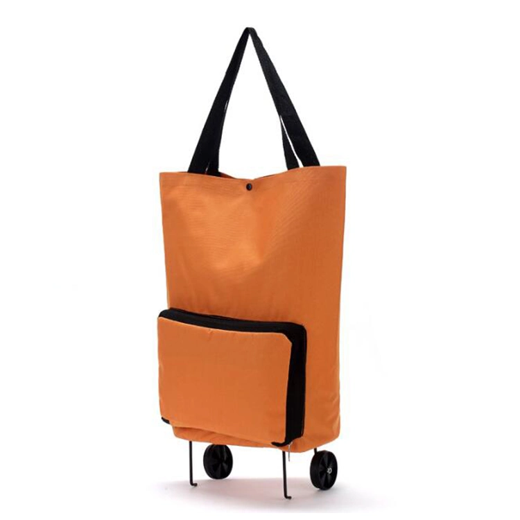 Wholesale Foldable Nylon Shopping Trolley Cart Bag with Wheel