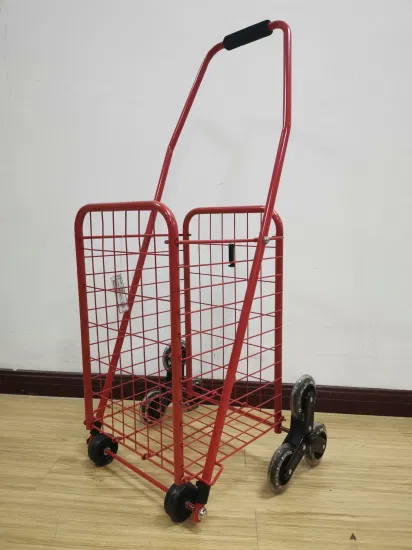 Carrito de compras con ruedas para escalador de escaleras, carrito de metal para comestibles de fábrica, para uso doméstico