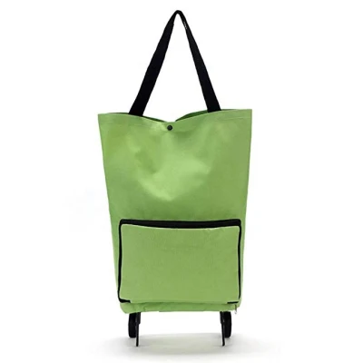 Bolsa de nailon plegable al por mayor para carrito de compras con rueda